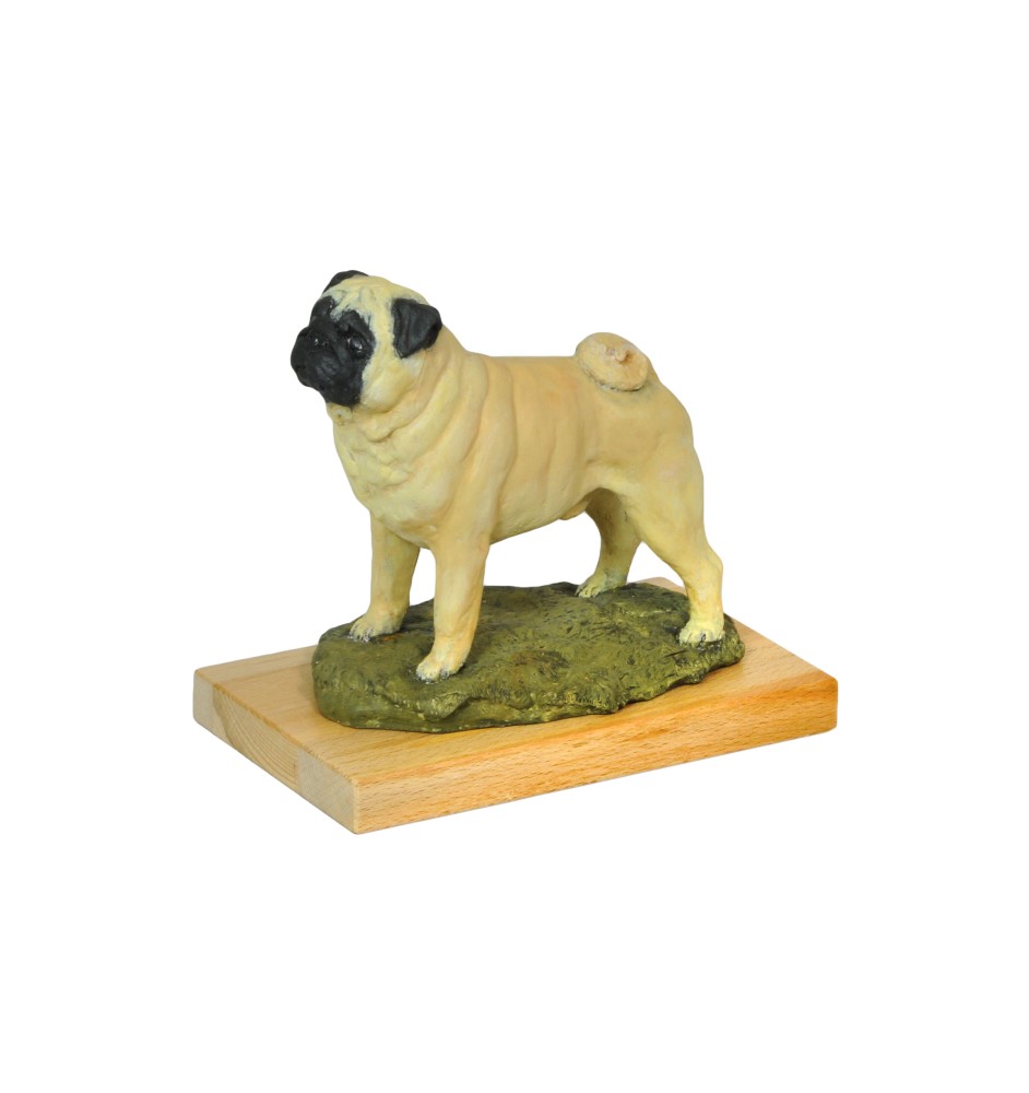 Mops, Pug ręcznie pomalowana statuetka Art-Dog